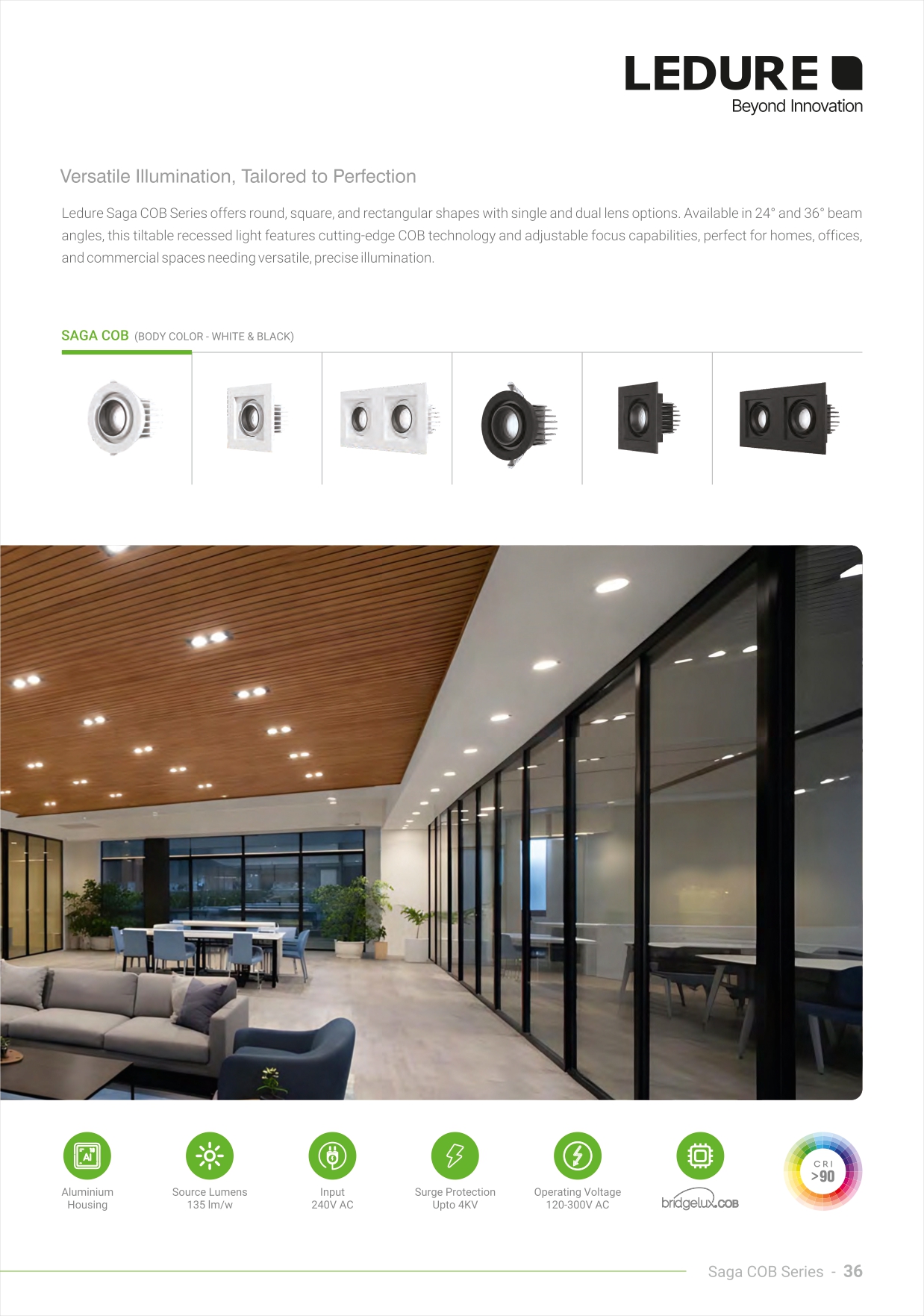 Ledure Saga COB Shapes and Technical Features | ECIRA Pune